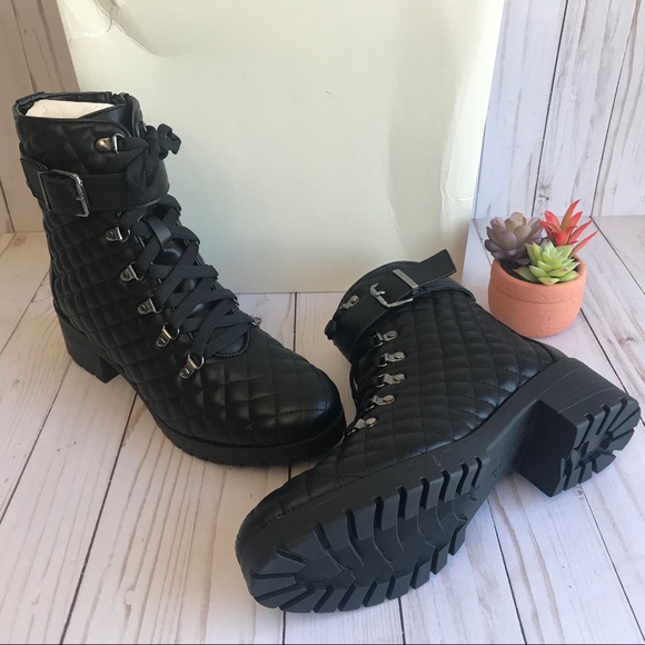 Anne Klein Shoes - Anne Klein Akleandra Quilted Combat Boots